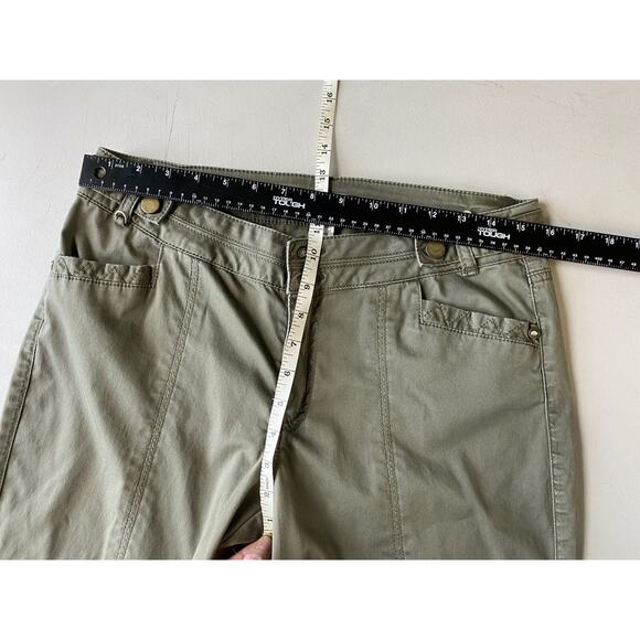 Cache Pants Womens Size 8 Khaki Olive Green Casual Summer Cropped Capri Slacks - Picture 10 of 11
